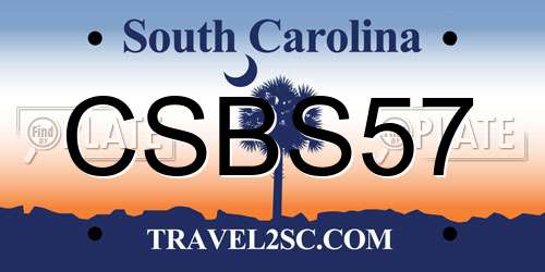 CSBS57 South Carolina License Plate