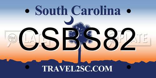CSBS82 South Carolina License Plate