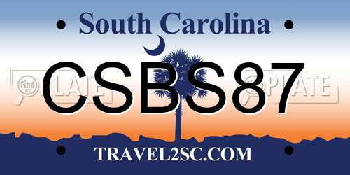 CSBS87 South Carolina License Plate