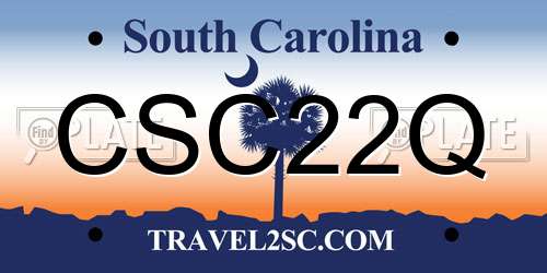 CSC22Q South Carolina License Plate