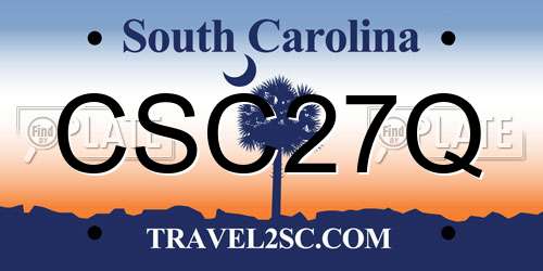 CSC27Q South Carolina License Plate