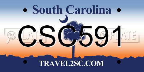 CSC591 South Carolina License Plate