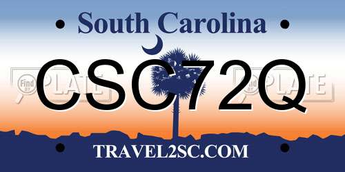 CSC72Q South Carolina License Plate