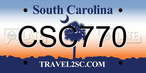 CSC770 South Carolina License Plate