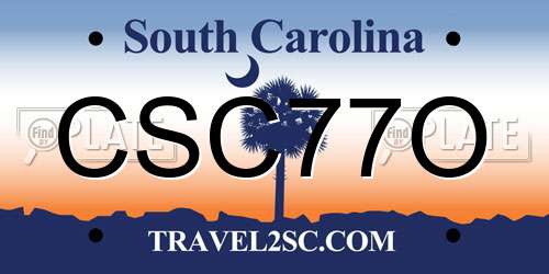 CSC77O South Carolina License Plate