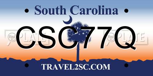 CSC77Q South Carolina License Plate