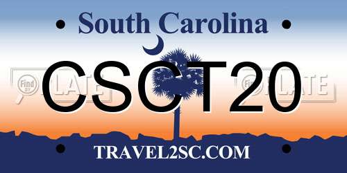 CSCT20 South Carolina License Plate