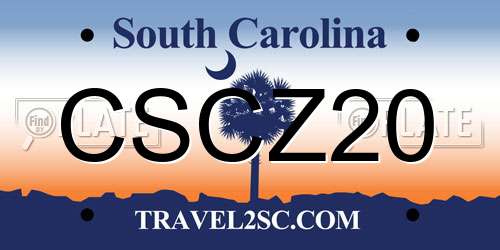 CSCZ20 South Carolina License Plate