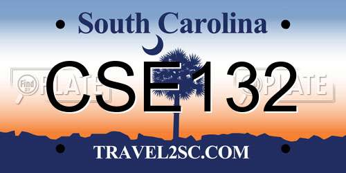 CSE132 South Carolina License Plate