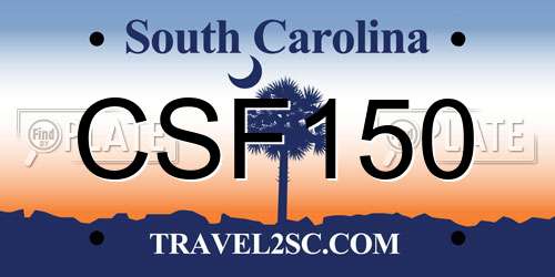 CSF150 South Carolina License Plate