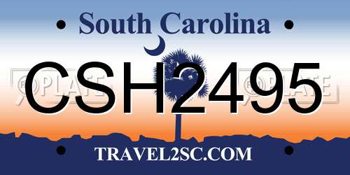 CSH2495 South Carolina License Plate