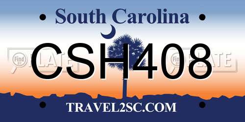 CSH408 South Carolina License Plate