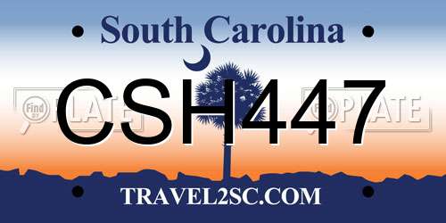 CSH447 South Carolina License Plate