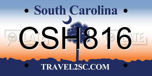 CSH816 South Carolina License Plate