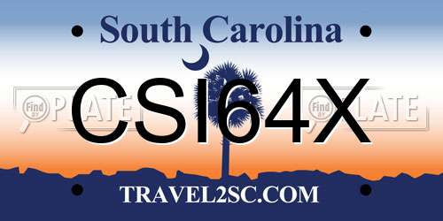 CSI64X South Carolina License Plate
