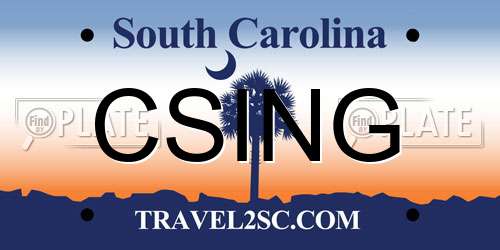 CSING South Carolina License Plate