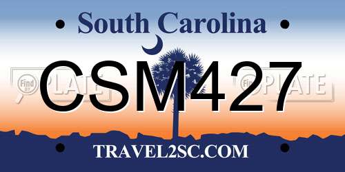 CSM427 South Carolina License Plate