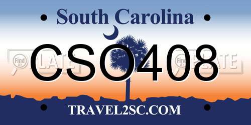 CSO408 South Carolina License Plate