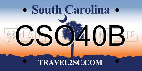 CSO40B South Carolina License Plate