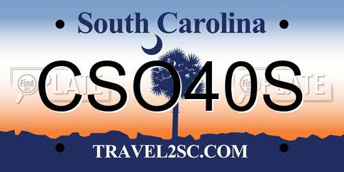CSO40S South Carolina License Plate