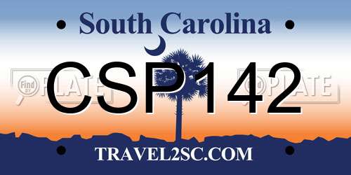 CSP142 South Carolina License Plate