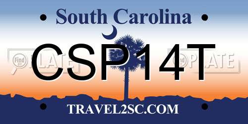 CSP14T South Carolina License Plate