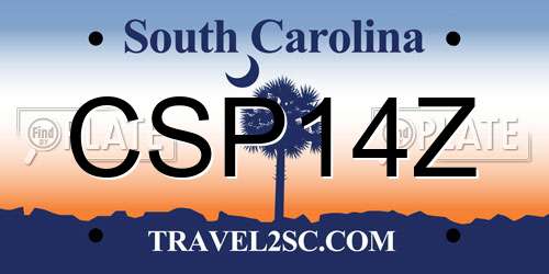 CSP14Z South Carolina License Plate