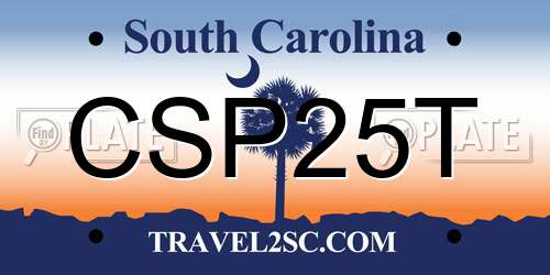 CSP25T South Carolina License Plate