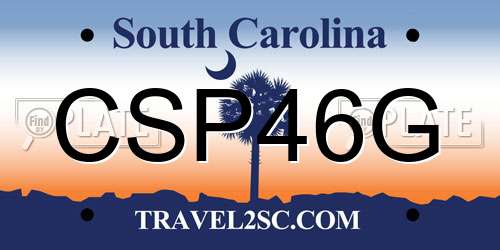 CSP46G South Carolina License Plate