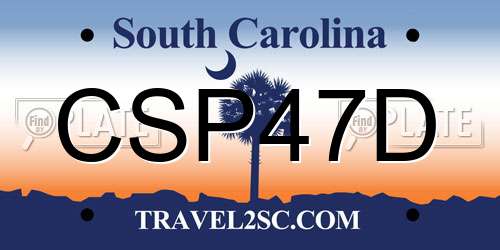 CSP47D South Carolina License Plate
