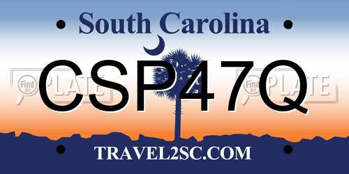 CSP47Q South Carolina License Plate