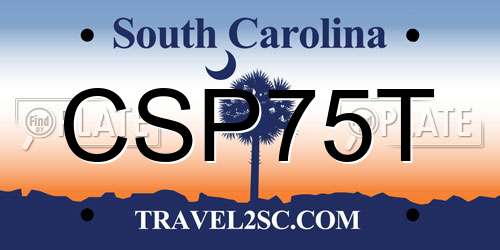 CSP75T South Carolina License Plate