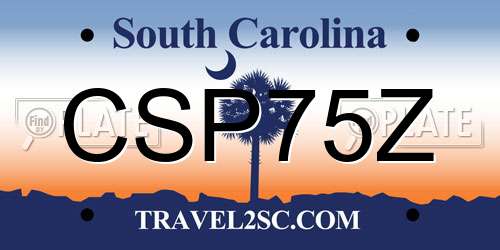 CSP75Z South Carolina License Plate