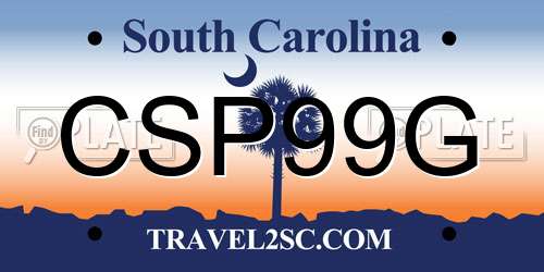 CSP99G South Carolina License Plate