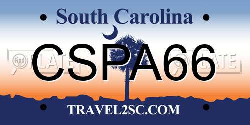 CSPA66 South Carolina License Plate