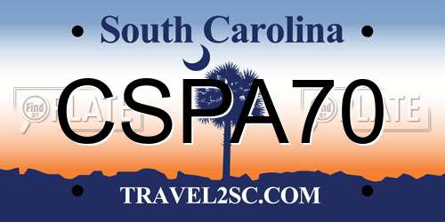 CSPA70 South Carolina License Plate