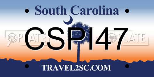 CSPI47 South Carolina License Plate