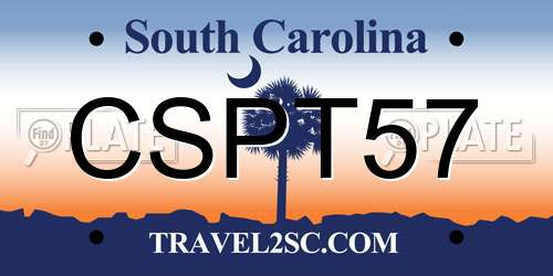 CSPT57 South Carolina License Plate