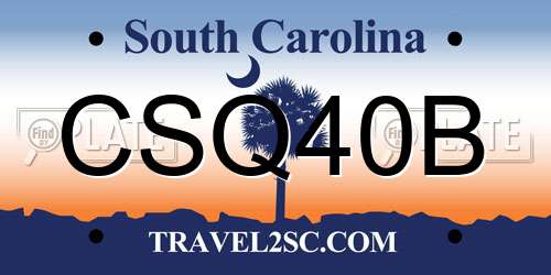 CSQ40B South Carolina License Plate