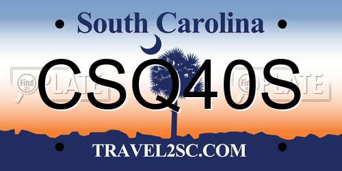 CSQ40S South Carolina License Plate