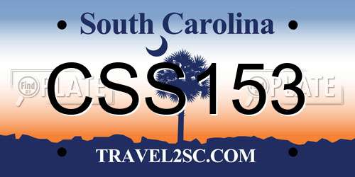CSS153 South Carolina License Plate