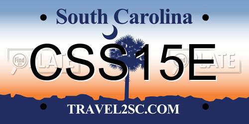 CSS15E South Carolina License Plate