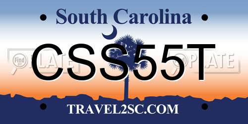 CSS55T South Carolina License Plate