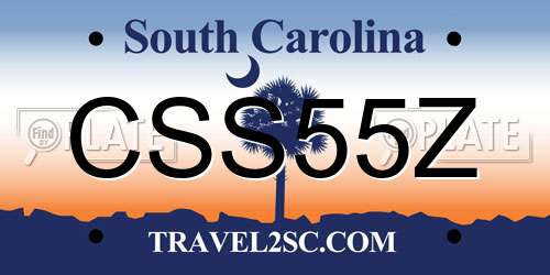 CSS55Z South Carolina License Plate