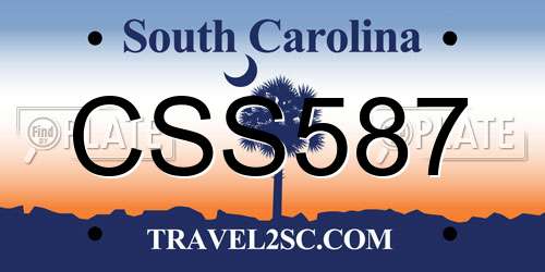 CSS587 South Carolina License Plate