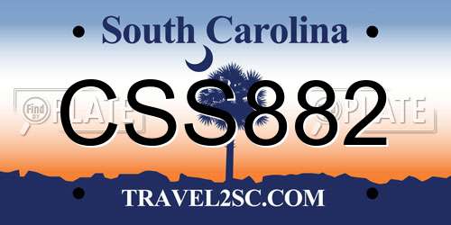 CSS882 South Carolina License Plate