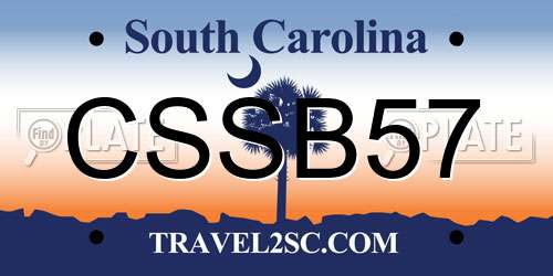 CSSB57 South Carolina License Plate