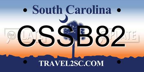 CSSB82 South Carolina License Plate