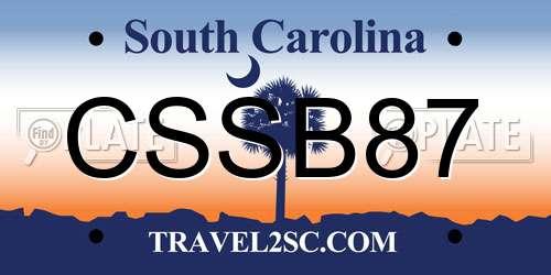 CSSB87 South Carolina License Plate