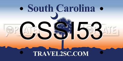CSSI53 South Carolina License Plate